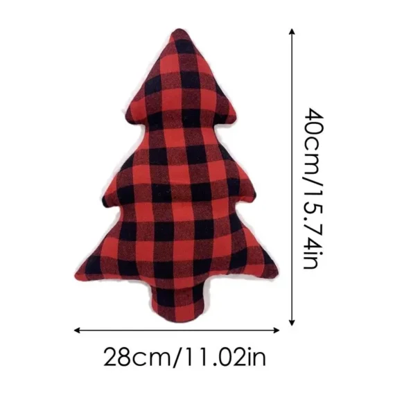 Red Plaid Christmas Tree Pillow Cozy Gift 6 | PricZone