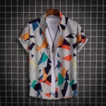 Contrast Print Mens Casual Beach Shirt | PricZone