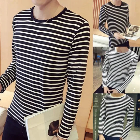 Striped Casual Pullover Long Sleeve Round Neck 5 | PricZone