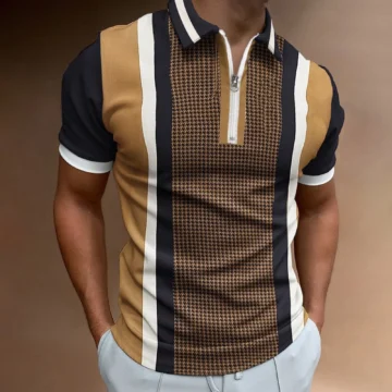 Stripe Casual Polo Shirt for Men Korean Fashion | PricZone