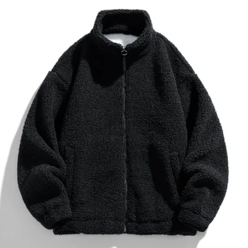 Teddy Fleece Patchwork Winter Zip Jacket | PricZone