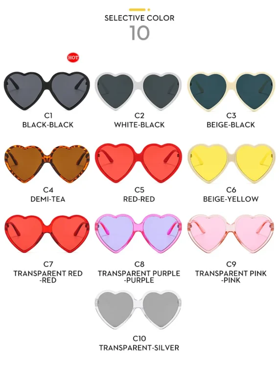 Heart Shaped UV400 Sunglasses 4 | PricZone