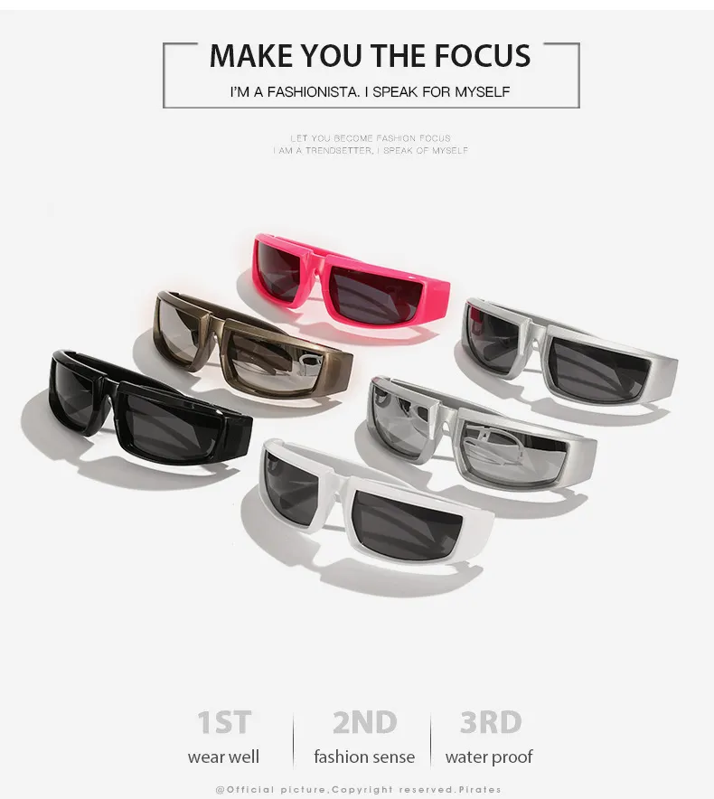 Y2K Punk Cycling Sunglasses: Silver Mirror Fashion