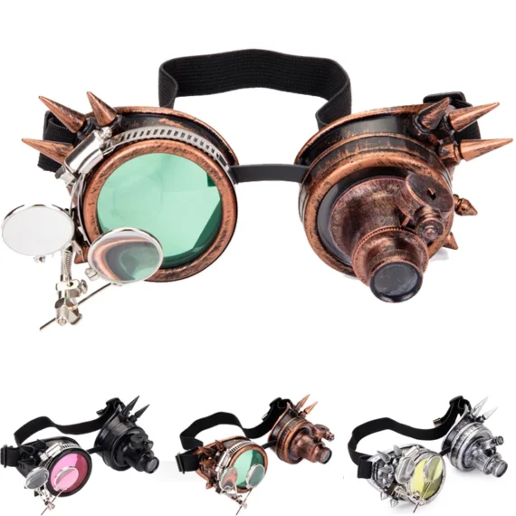 Steampunk Rivet Goggles Vintage Round Sunglasses 3 | PricZone