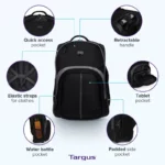 17 Inch Laptop Tactical Backpack Sleek Black 6 | PricZone