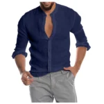 Summer Linen Mens Sexy Letter Print Shirt 5 | PricZone