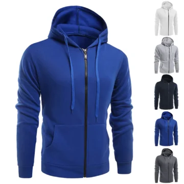 Sporty Fleece Zip Hoodie with Graphic Pockets 1