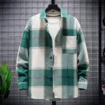 Cozy Plaid Lapel Shirt for Men Autumn Streetwear 3 | PricZone