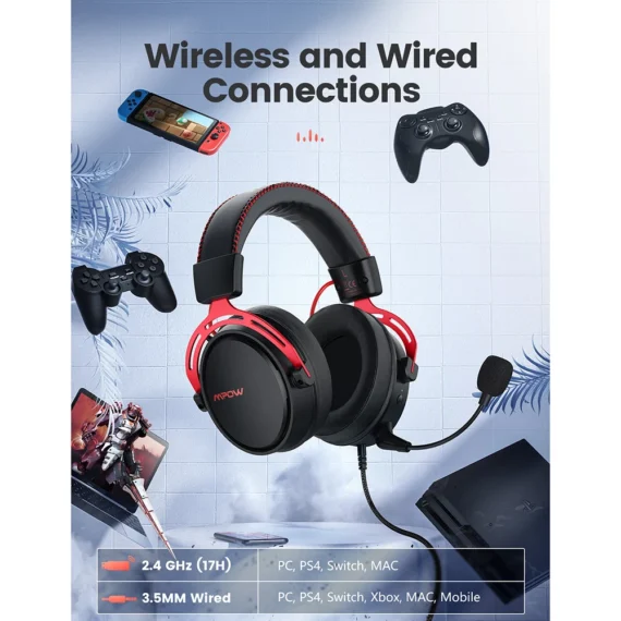 Mpow Air 24G Pro Gaming Headset PS5PCPS4 Noise Cancel Mic 3 | PricZone