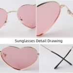 Heart Shaped Colorful Sunglasses for Women UV400 6 | PricZone