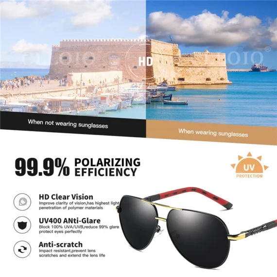 Polarized Pilot Sunglasses UV400 Unisex Driving Shades 3 | PricZone