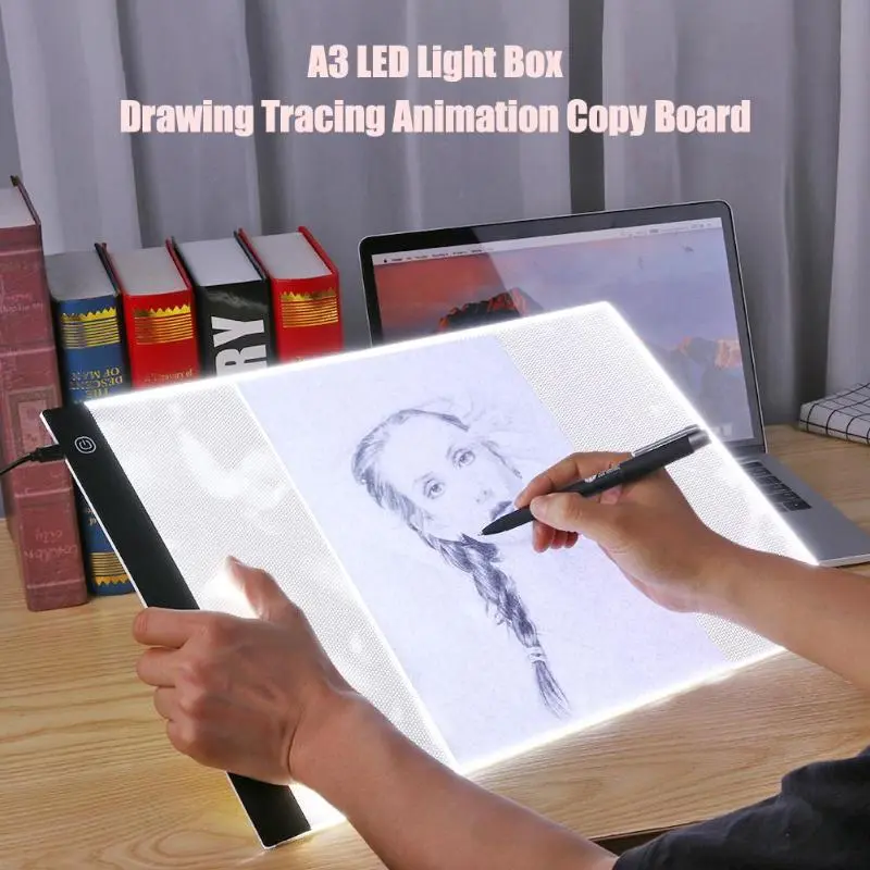 LED Light Drawing Pad: A3 A4 A5 USB Dimmable Art Board