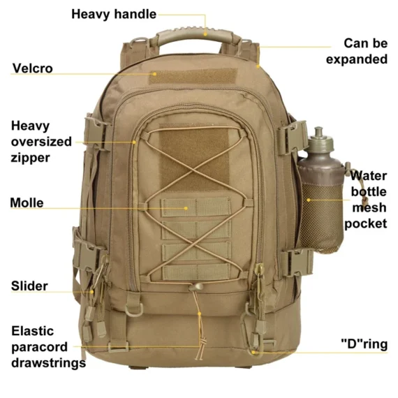 50L Tactical Backpack Durable Water Resistant Gear Bag 2 | PricZone