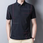 Korean Style Slim Fit Polo Shirt for Men Summer Black 3 | PricZone