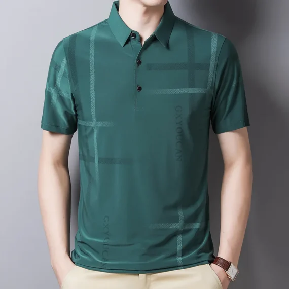 Korean Style Slim Fit Polo Shirt for Men Summer Black 4 | PricZone