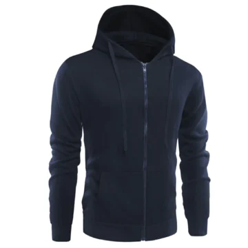 Sporty Fleece Zip Hoodie with Graphic Pockets 2