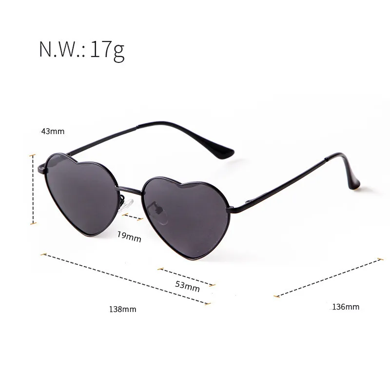 Heart-Shaped Colorful Sunglasses for Women UV400