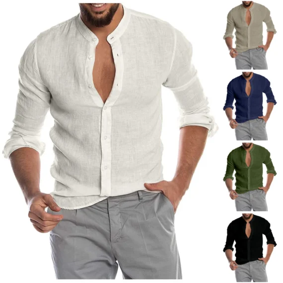 Summer Linen Mens Sexy Letter Print Shirt 2 | PricZone