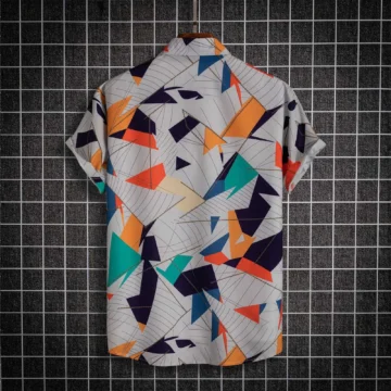 Contrast Print Mens Casual Beach Shirt 2 | PricZone