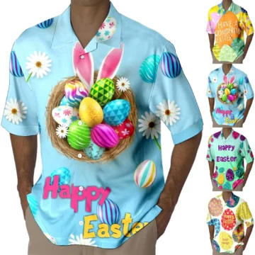 Easter Egg Print Mens Casual Shirt 2 | PricZone