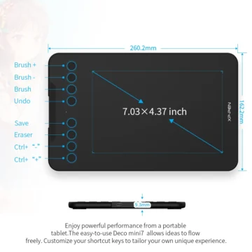 XPPen Deco Mini Compact Digital Art Tablet 8192 Levels 2