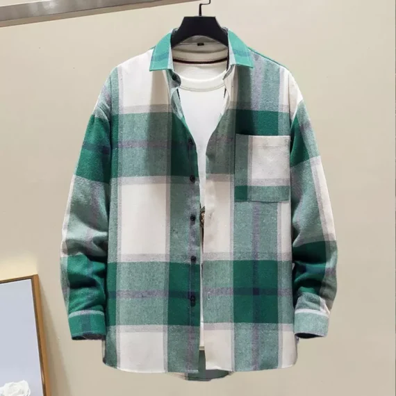 Cozy Plaid Lapel Shirt for Men Autumn Streetwear | PricZone