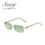 Retro Green Lens Rimless Marbled Sunglasses