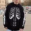 Gothic Skeleton Zip Hoodie – Y2K Vintage Grunge Wear