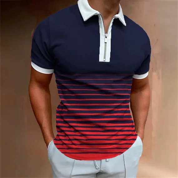 Stylish Zip Polo Shirt Casual Business Fit | PricZone