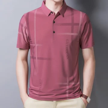 Korean Style Slim Fit Polo Shirt for Men Summer Black | PricZone