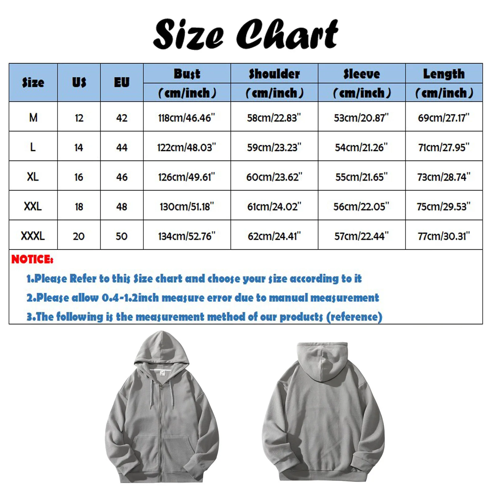 Retro Zip-Up Solid Color Hoodie Casual Unisex Jacket