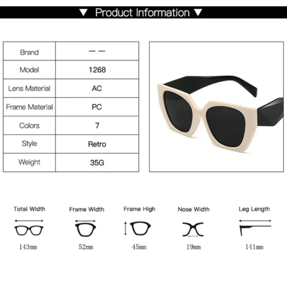 Luxury Oversized Square Sunglasses for Women UV400 5 | PricZone