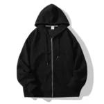 Retro Zip Up Solid Color Hoodie Casual Unisex Jacket 2 | PricZone