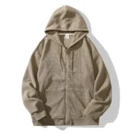 Retro Zip Up Solid Color Hoodie Casual Unisex Jacket 4 | PricZone