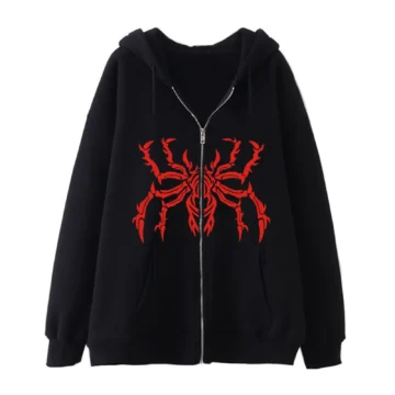 Spider Zip Hoodie Y2K Gothic Casual Style 2 | PricZone Spider Zip Hoodie Y2K Gothic Casual Style 2 | PricZone