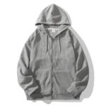 Retro Zip Up Solid Color Hoodie Casual Unisex Jacket 3 | PricZone