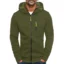 Zip Hoodie Solid Leisure Sweatshirt with Pockets