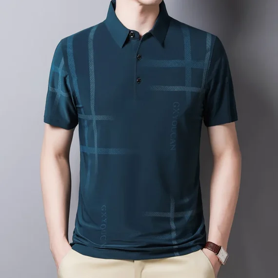 Korean Style Slim Fit Polo Shirt for Men Summer Black 2 | PricZone