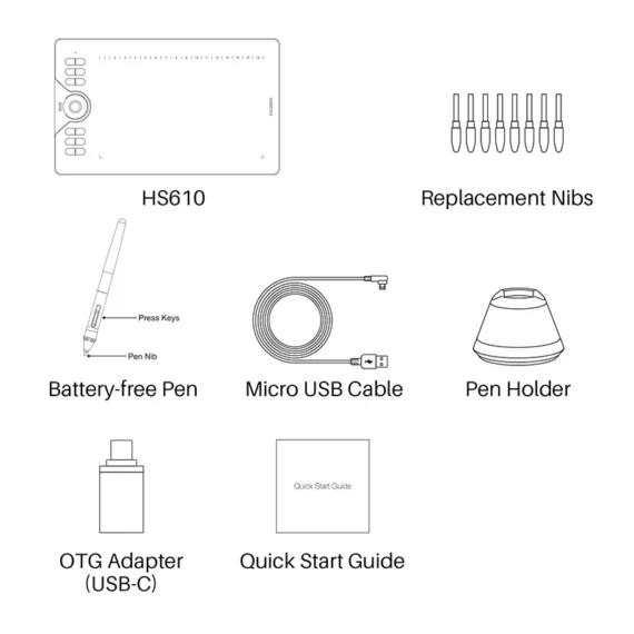 HUION HS610 Versatile Graphic Tablet 6 | PricZone