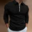 Striped Casual Zipper Polo Long Sleeve