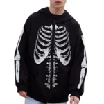 Gothic Skeleton Zip Hoodie Y2K Vintage Grunge Wear 2 | PricZone