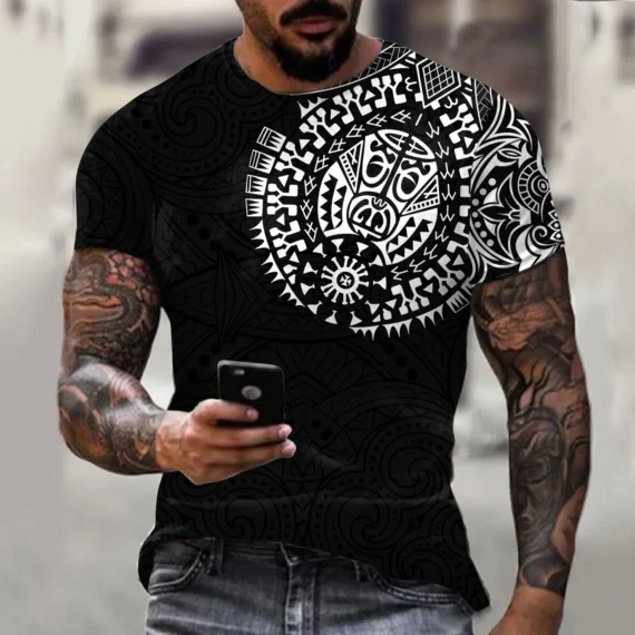 3D Graphic Summer Tee Slim Fit Casual | PricZone