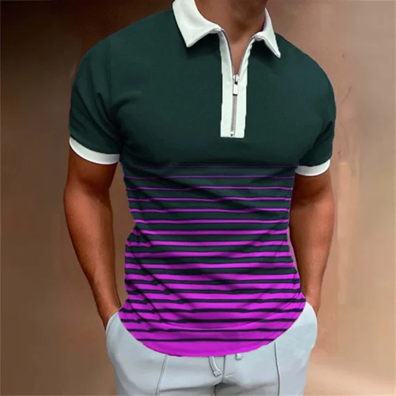 Stylish Zip Polo Shirt Casual Business Fit 2 | PricZone