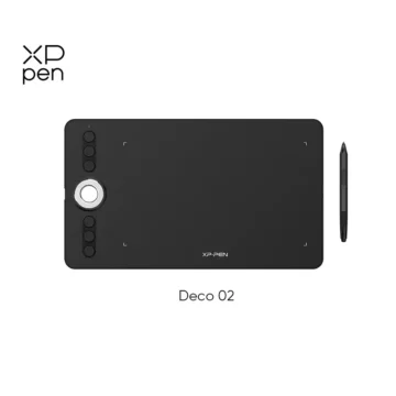 XPPen Deco 02 Ultimate Drawing Tablet with Stylus & Keys