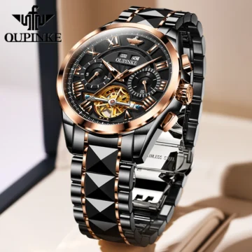 2023 OUPINKE Tungsten Luxury Skeleton Mens Watch 2