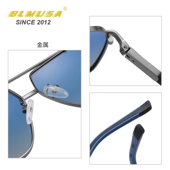 BLMUSA Square Polarized Luxury Sunglasses for Men 5 | PricZone