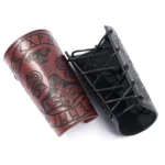 Viking Leather Arm Bracers for Cosplay Embossed Design 1 | PricZone