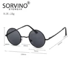 90s Retro Rose Gold Round Polarized Sunglasses SP207 5 | PricZone