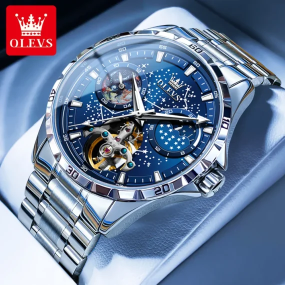 Starry Night Moon Phase Watch OLEVS Automatic | PricZone