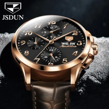 Luxury JSDUN Chronograph Watch Waterproof Leather 2 | PricZone